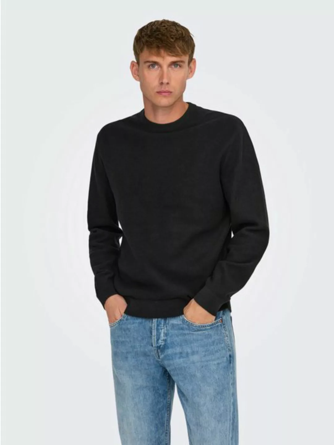 ONLY & SONS Rundhalspullover "ONSTONY DS 12 LS WAFFLE CREW KNIT" günstig online kaufen