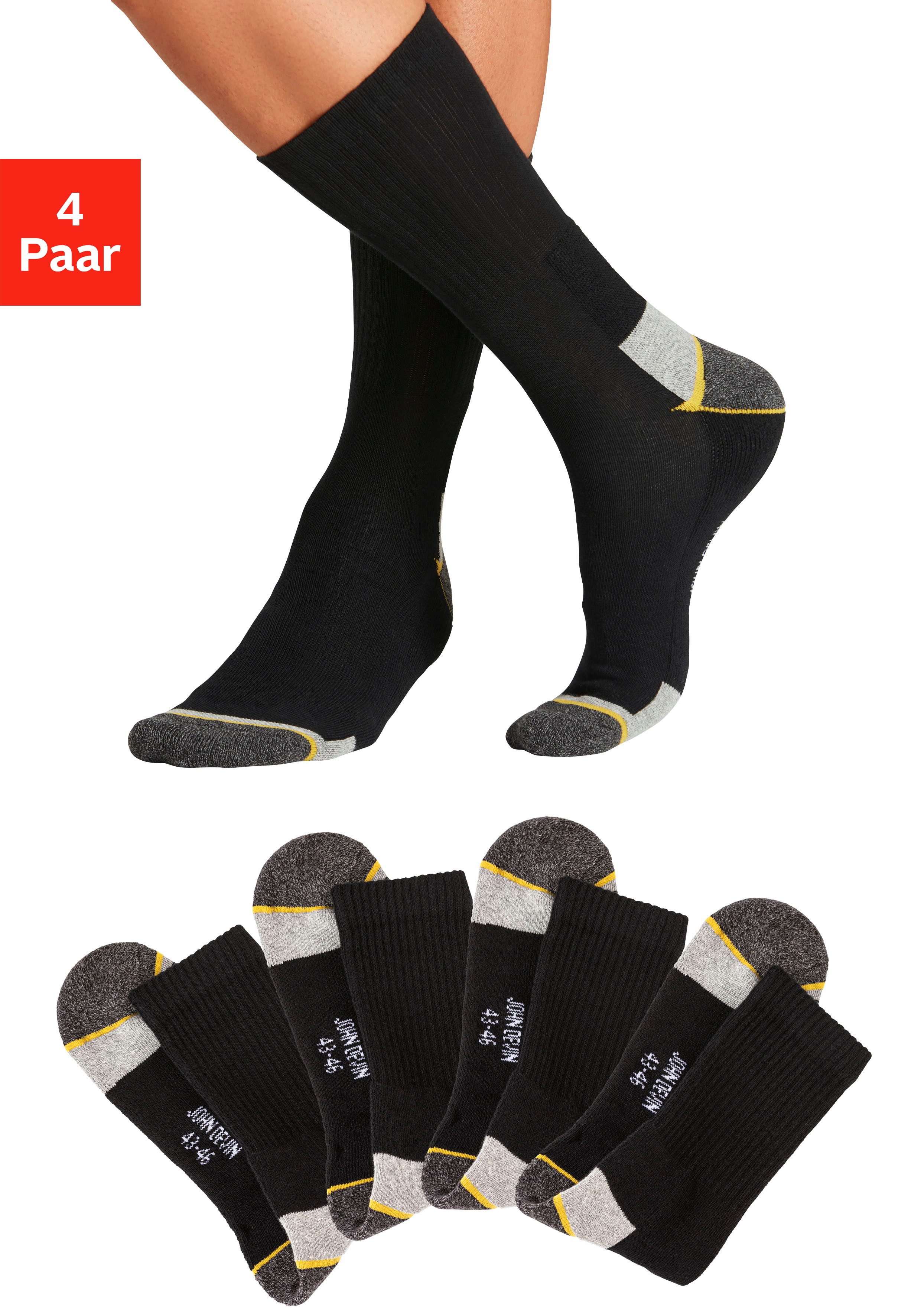 John Devin Arbeitssocken (Packung, 4-Paar) Mit günstig online kaufen