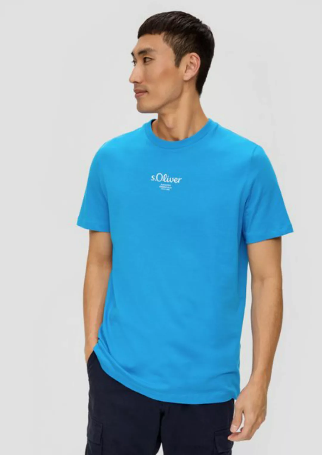 s.Oliver Kurzarmshirt T-Shirt mit Logo-Print Artwork günstig online kaufen