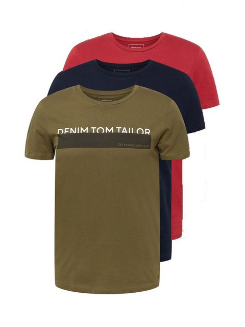 TOM TAILOR Denim T-Shirt (3-tlg) günstig online kaufen