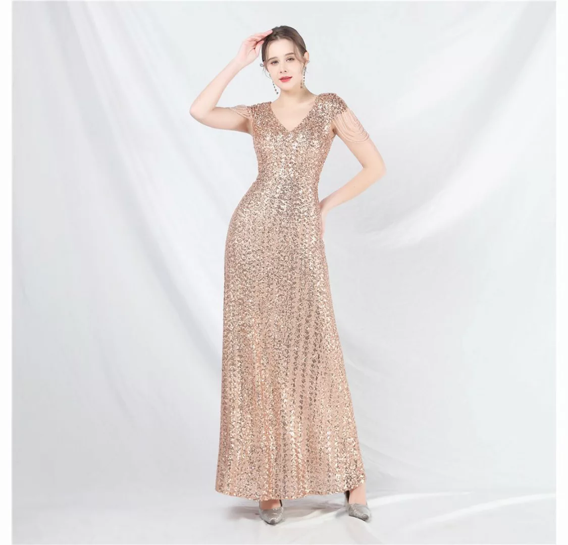 jalleria Partykleid Langes, ausgestelltes Kleid in A-Linie mit Pailletten günstig online kaufen