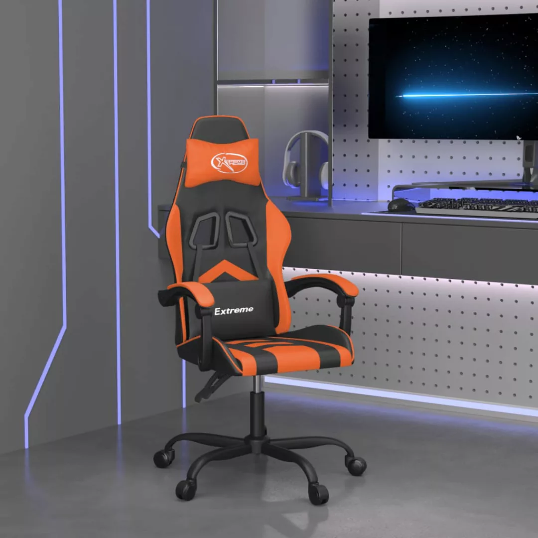 Vidaxl Gaming-stuhl Schwarz Und Orange Kunstleder günstig online kaufen