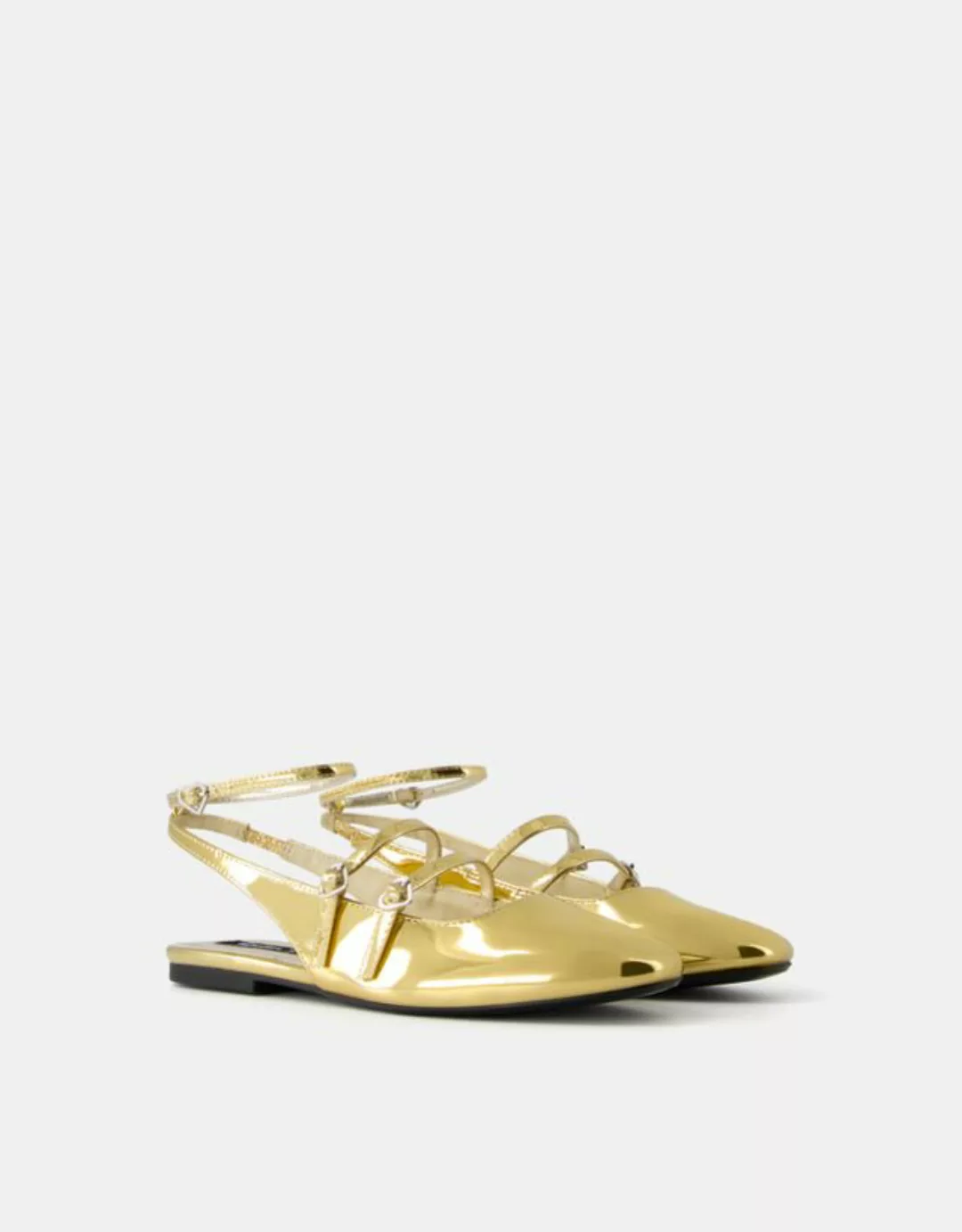 Bershka Ballerinas Im Mary-Jane-Stil Mit Schnallen Damen 37 Gold günstig online kaufen