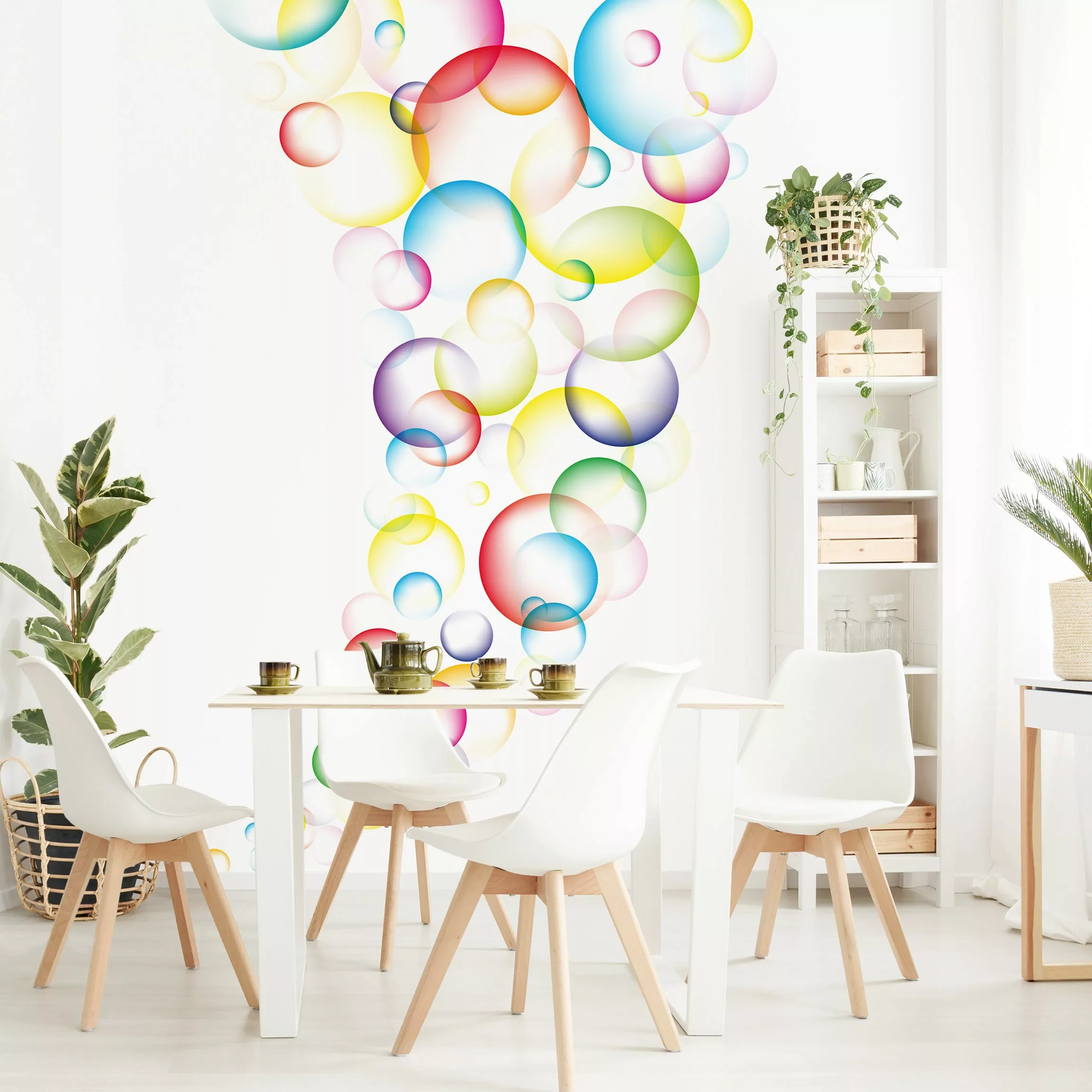 Bilderwelten Mustertapete Rainbow Bubbles bunt Gr. 192 x 192 günstig online kaufen