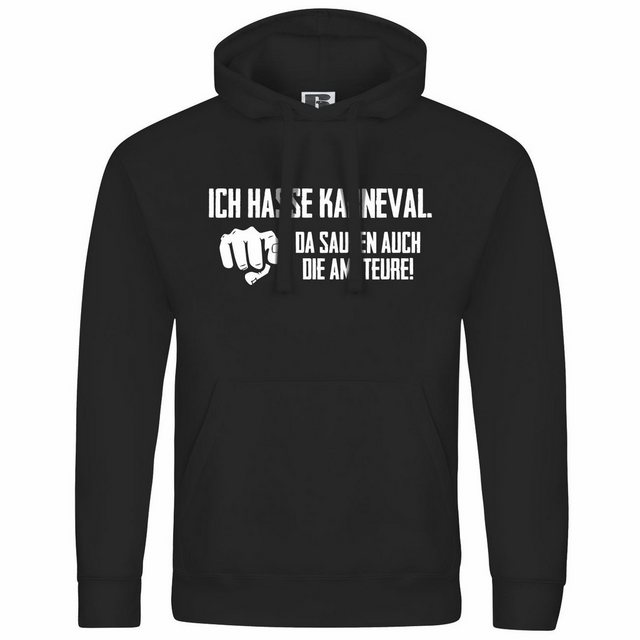 deinshirt Kapuzenpullover Herren Kapuzenpullover Ich hasse Karneval da sauf günstig online kaufen