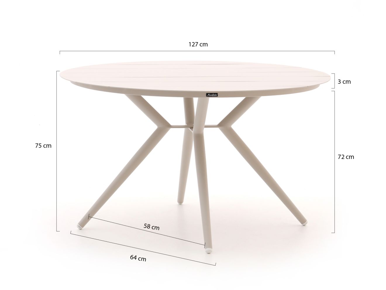 Manifesto Sora Gartentisch ø 127 cm (h:75 cm) günstig online kaufen