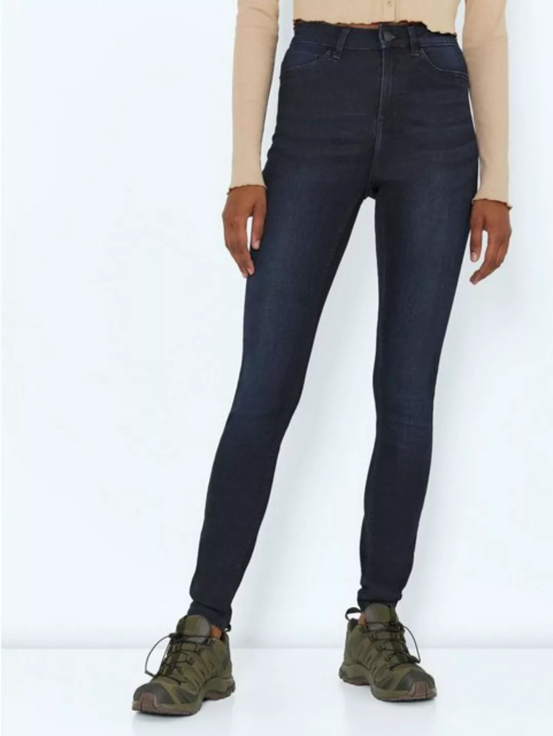 Noisy May Damen Jeans NMCALLIE HW SKINNY JEANS VI241DB Skinny Fit Blau - Da günstig online kaufen