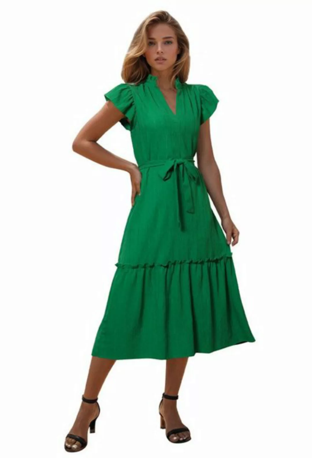 SEGUEN Strandkleid Sommerliches, mittellanges, einfarbiges Damenkleid (Klei günstig online kaufen