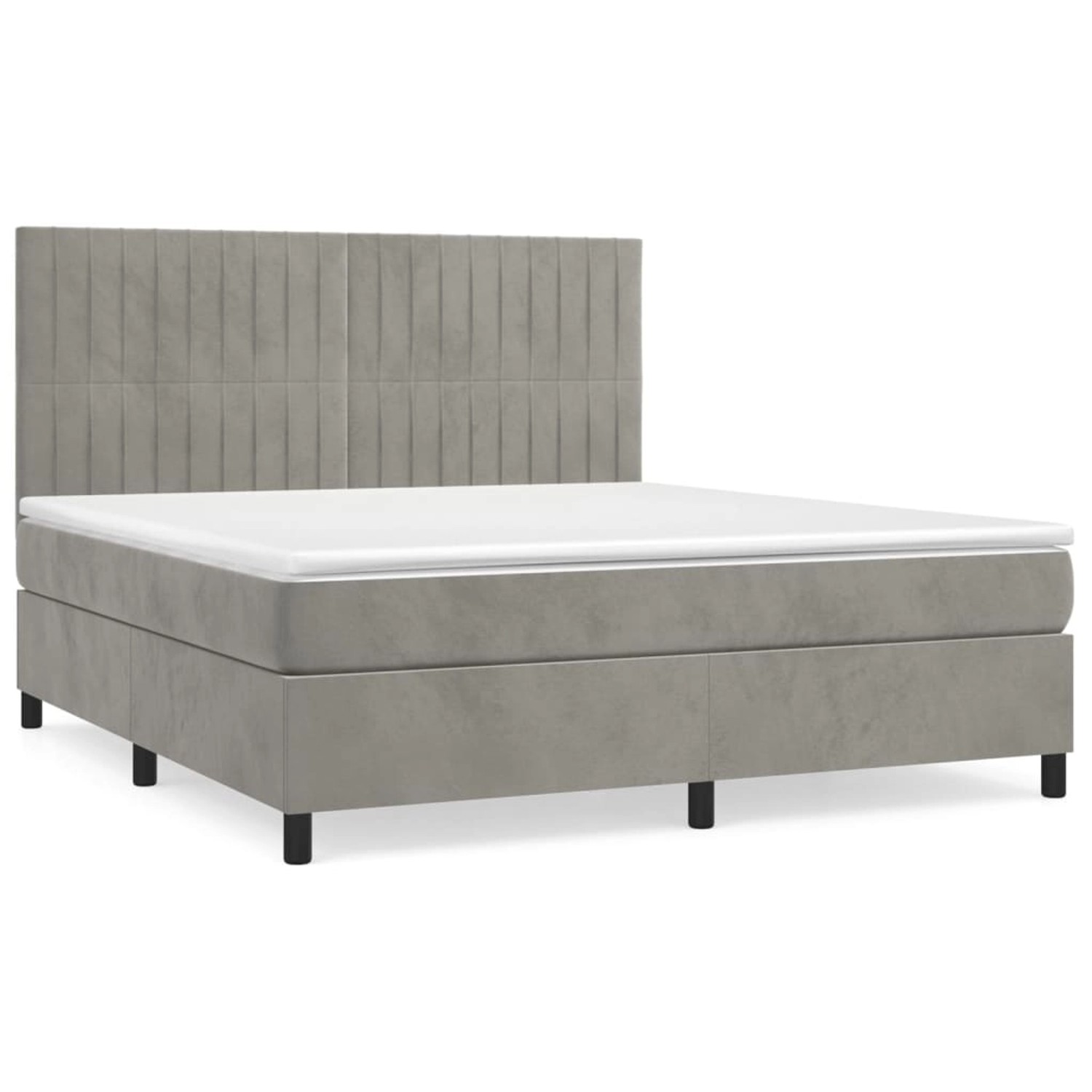 vidaXL Boxspringbett mit Matratze Hellgrau 180x200 cm Samt1350135 günstig online kaufen