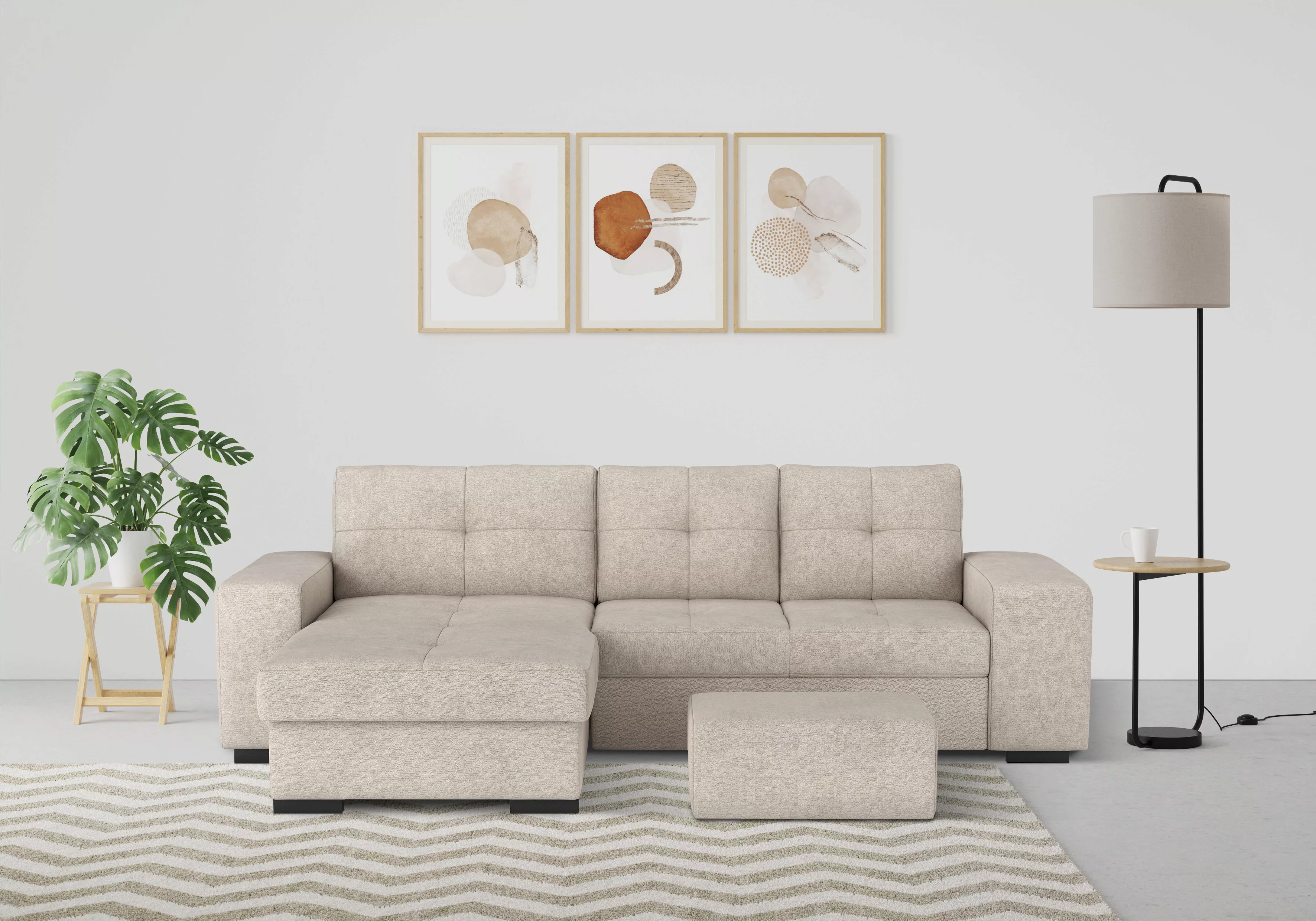 COTTA Ecksofa "Mattina L-Form", inkl. Hocker, wahlweise mit Bettfunktion un günstig online kaufen