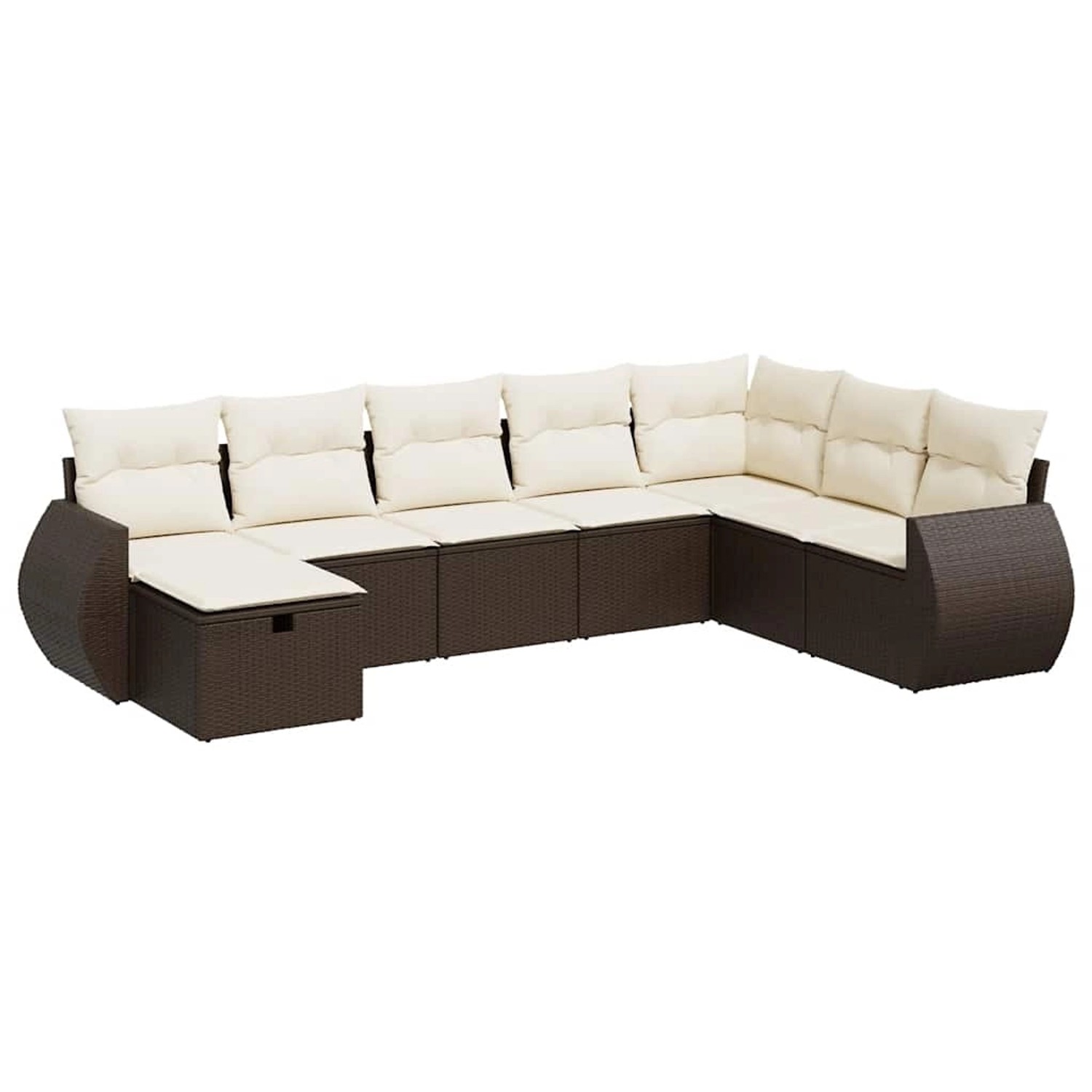 vidaXL 8-Tlg Garten-Sofagarnitur mit Kissen Braun Poly Rattan 3325639 günstig online kaufen