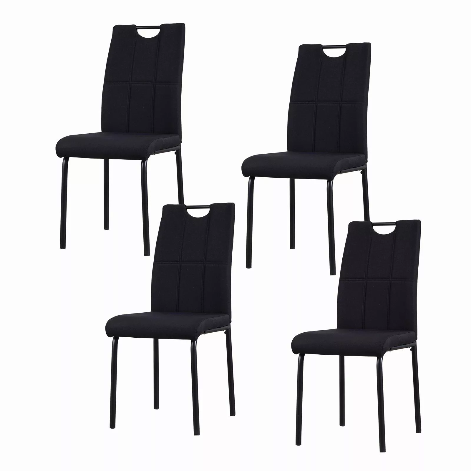 HTI-Living Polsterstuhl Esszimmerstuhl Denton Webstoff Schwarz günstig online kaufen