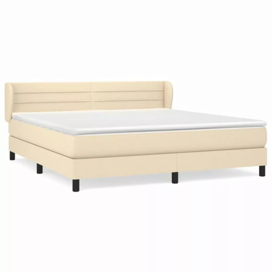 vidaXL Boxspringbett Boxspringbett mit Matratze Creme 160x200 cm Stoff Bett günstig online kaufen