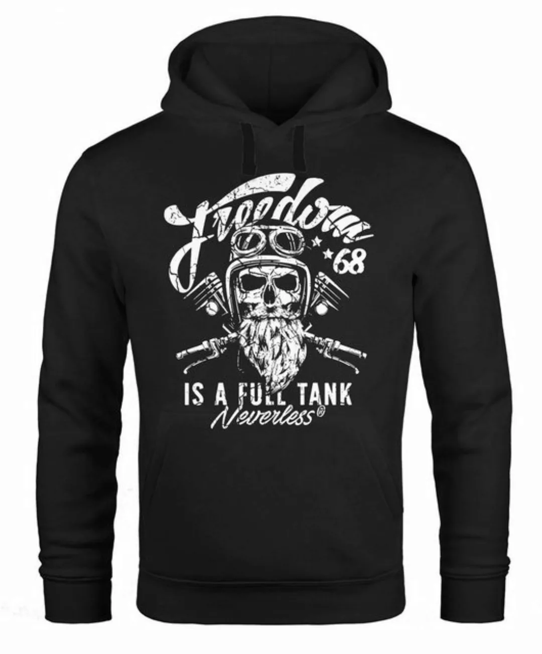 Neverless Hoodie Herren Long-Sleeve Biker Motorrad Motiv Freedom is a full günstig online kaufen