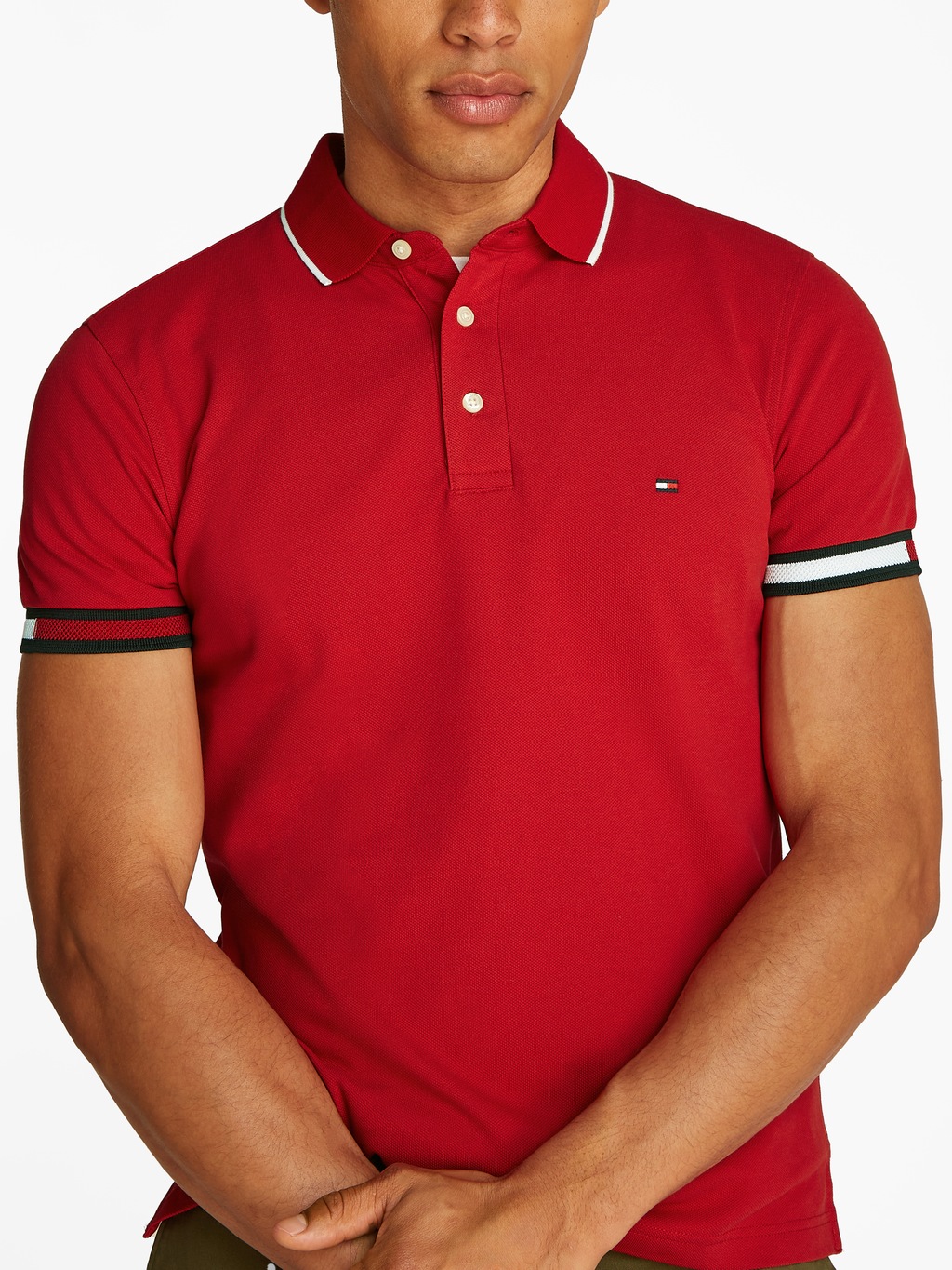 Tommy Hilfiger Poloshirt "FLAG CUFF SLIM FIT POLO" günstig online kaufen