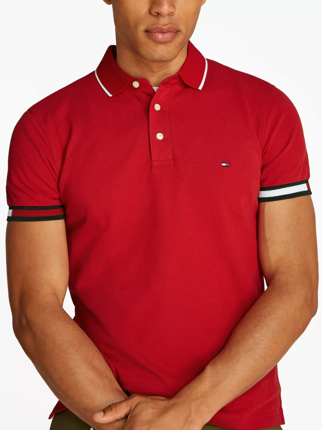 Tommy Hilfiger Poloshirt "FLAG CUFF SLIM FIT POLO" günstig online kaufen