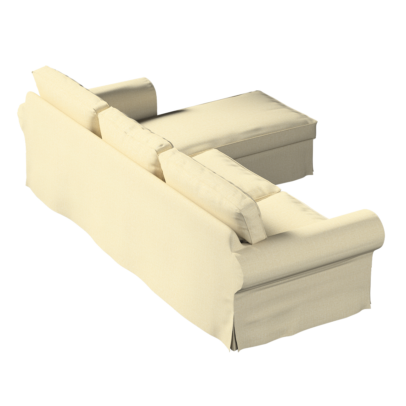 Bezug für Ektorp 2-Sitzer Sofa mit Recamiere, olivgrün-creme, Ektorp 2-Sitz günstig online kaufen