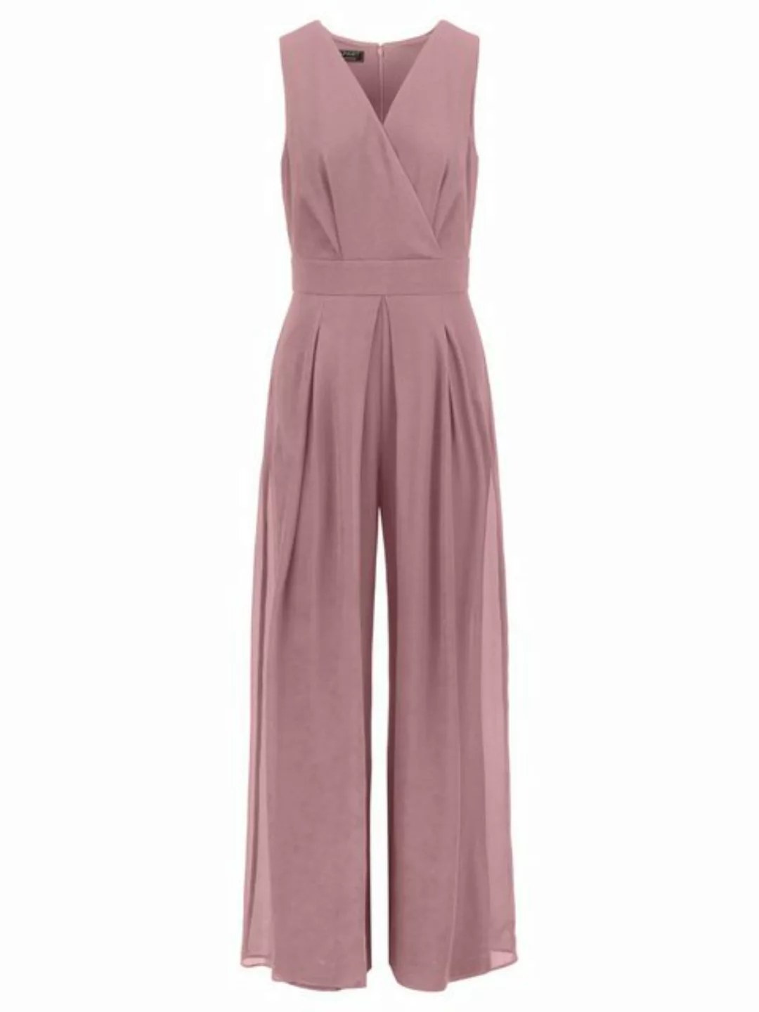 Apart Jumpsuit im Materialmix aus einer leicht strukturierter Ware und Chif günstig online kaufen