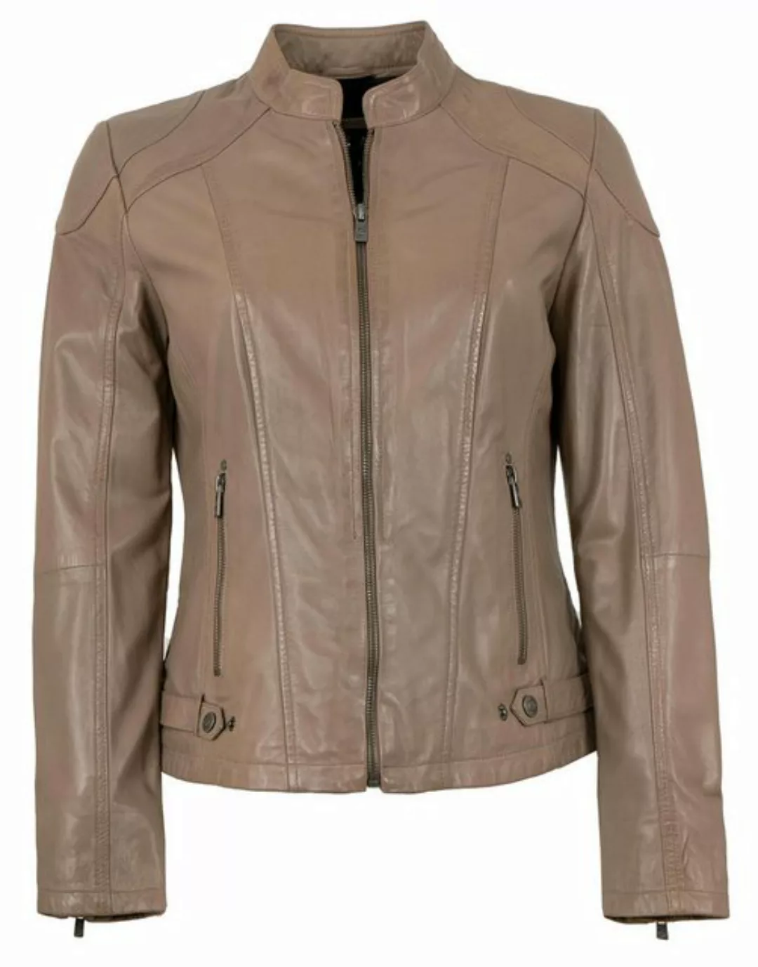 Jilani Lederjacke Imala#KJ Jilani - Damen Lederjacke Lammnappa taupe günstig online kaufen