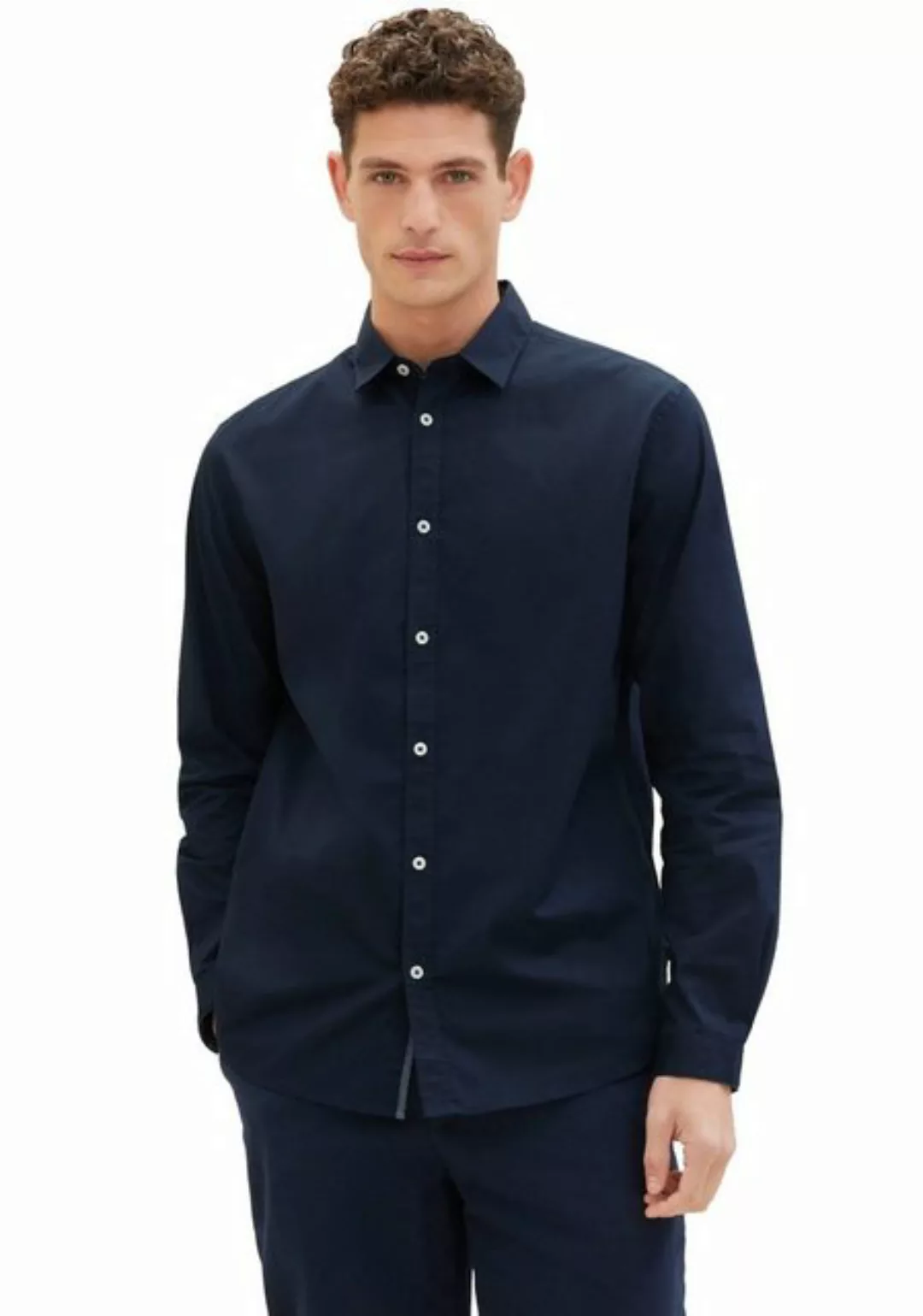 TOM TAILOR Langarmhemd mit 2-Knopf-Verschluss am Ärmel günstig online kaufen
