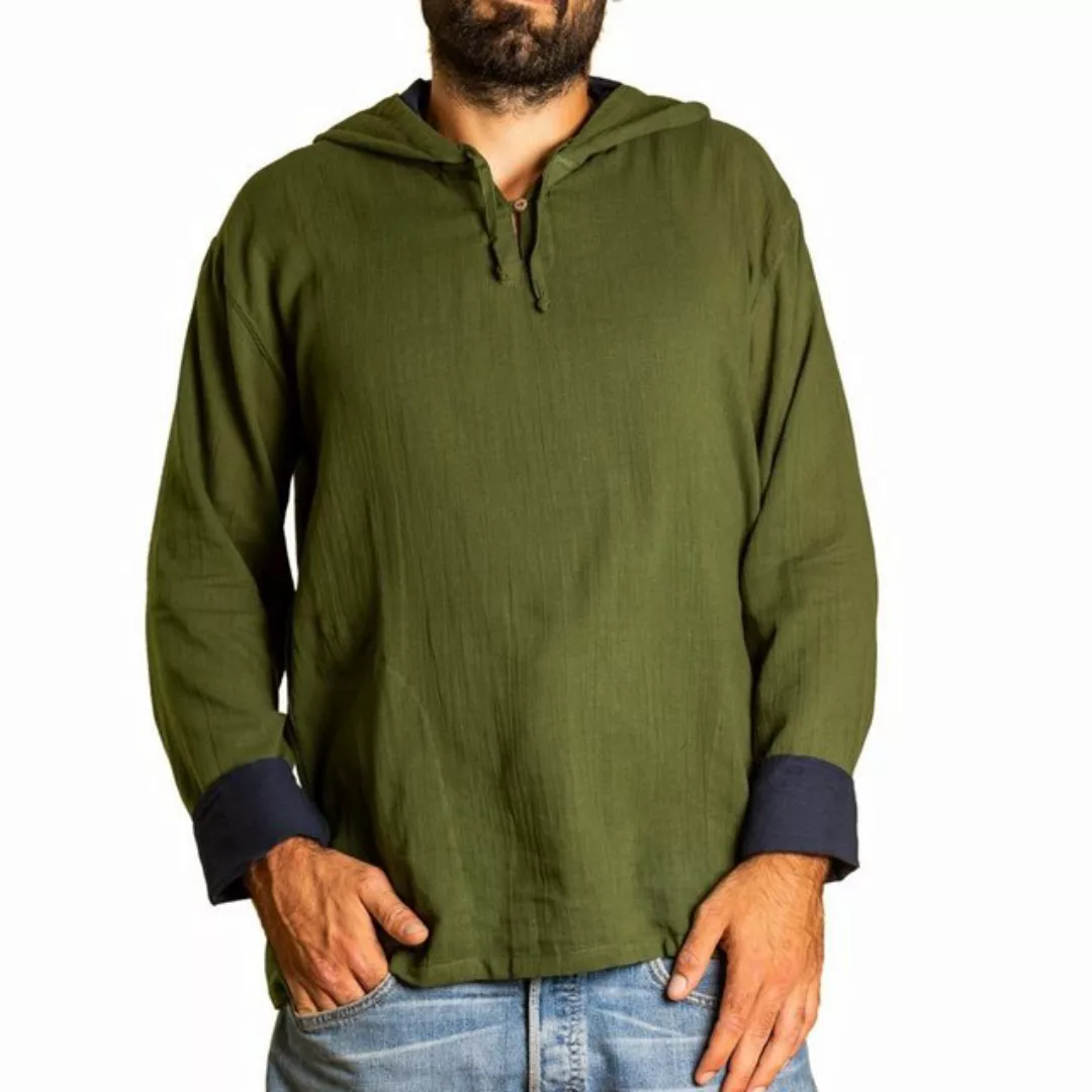 PANASIAM Kapuzenhemd Herren Hoodie mit Kapuze zweifarbig Fischerhemd aus 10 günstig online kaufen