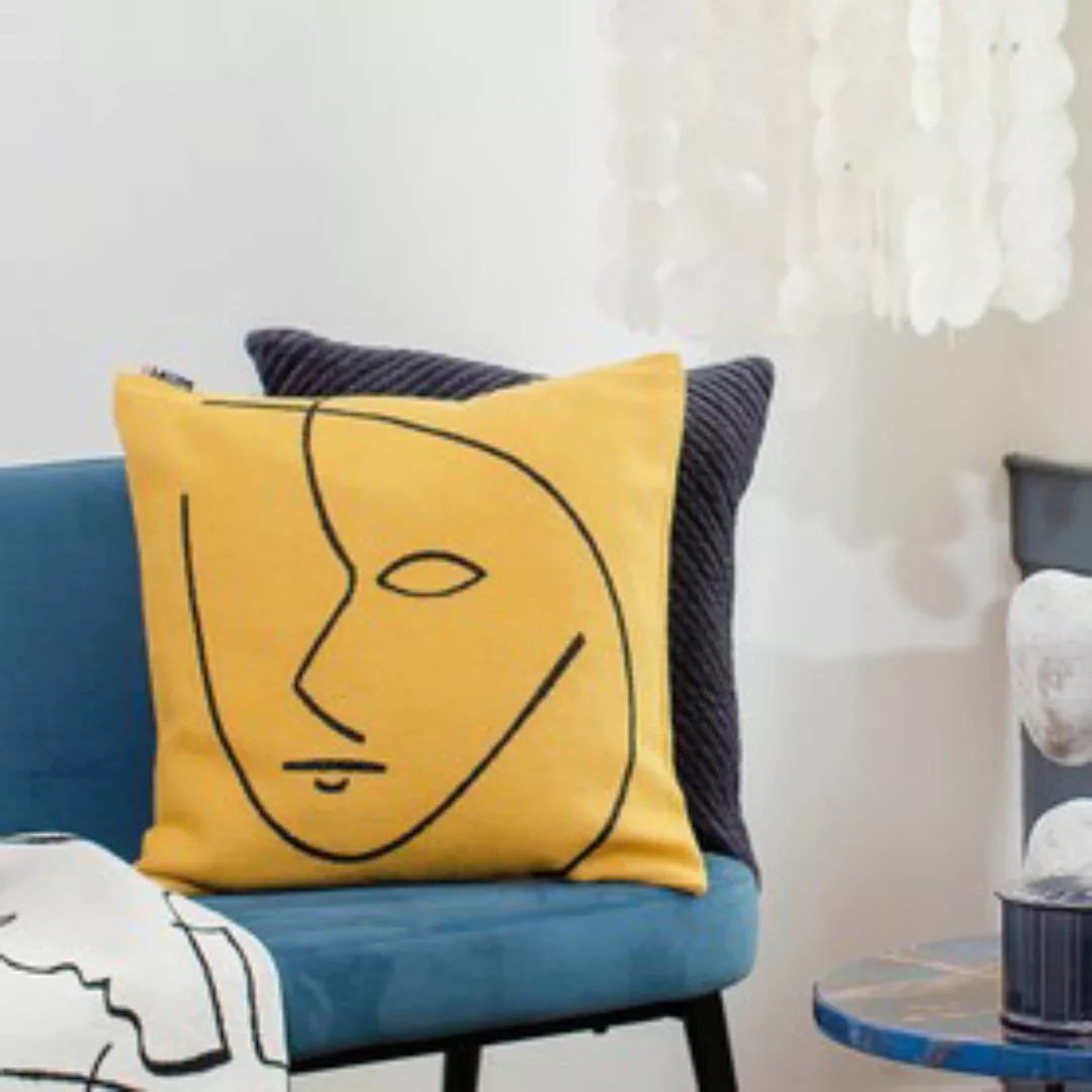 Kissenhülle Nova 'Auge' senf, 50x50 cm günstig online kaufen