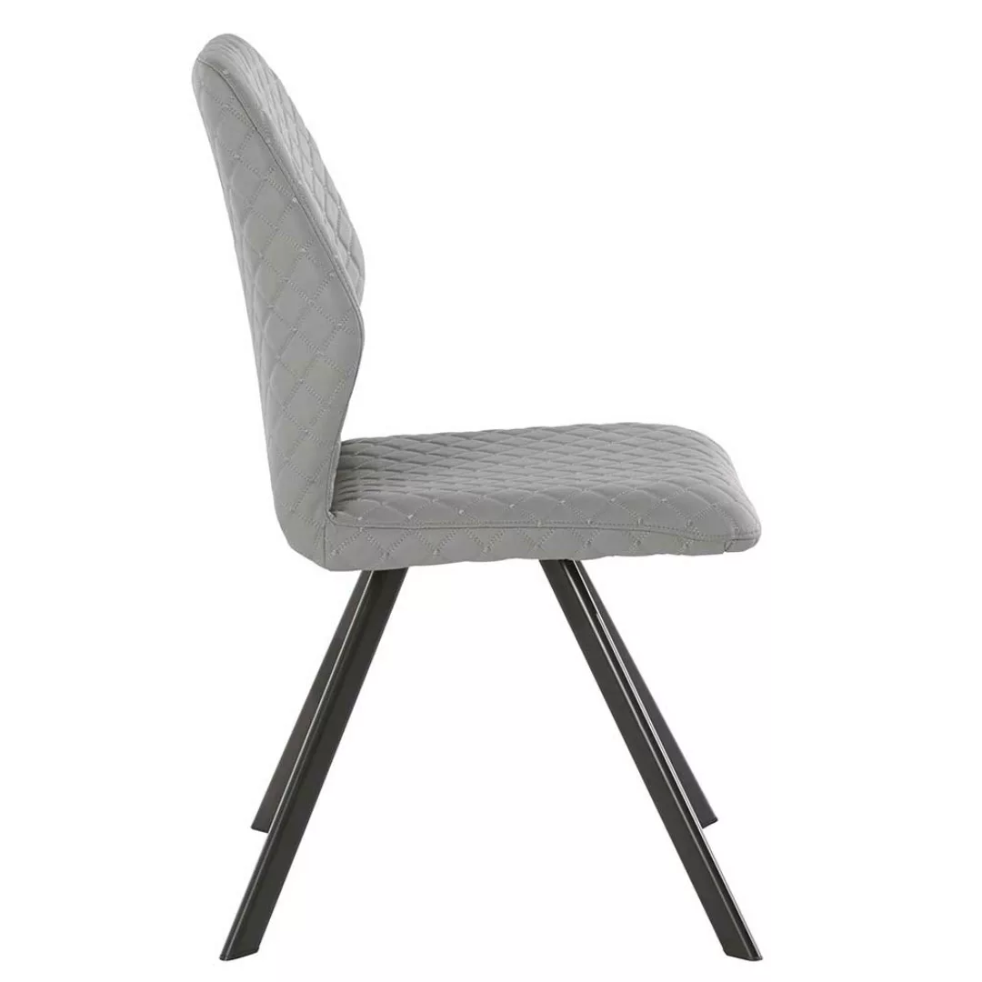 Kunstlederstühle in Grau und Schwarz 47 cm Sitzhöhe (2er Set) günstig online kaufen