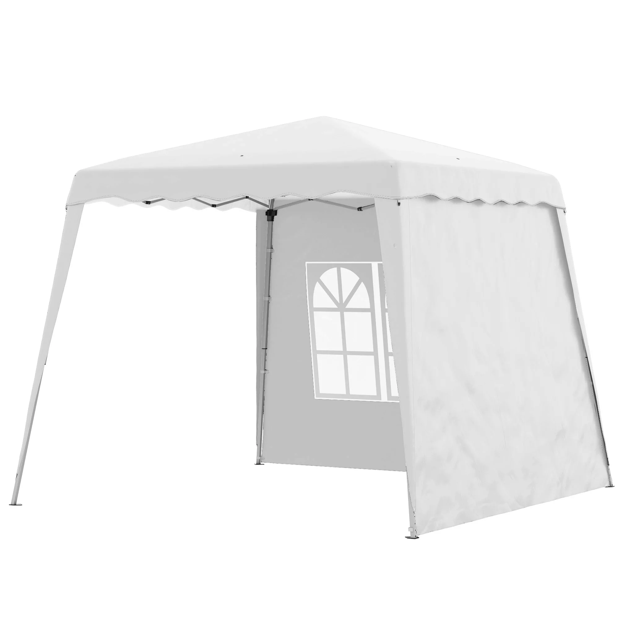 Outsunny Faltpavillon wasserdicht 2,4 x 2,4m UV 50+ höhenverstellbar mit Ab günstig online kaufen