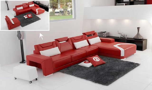 JVmoebel Ecksofa Wohnlandschaft Polster Ecke Eck Sofa Couch Garnitur Landsc günstig online kaufen