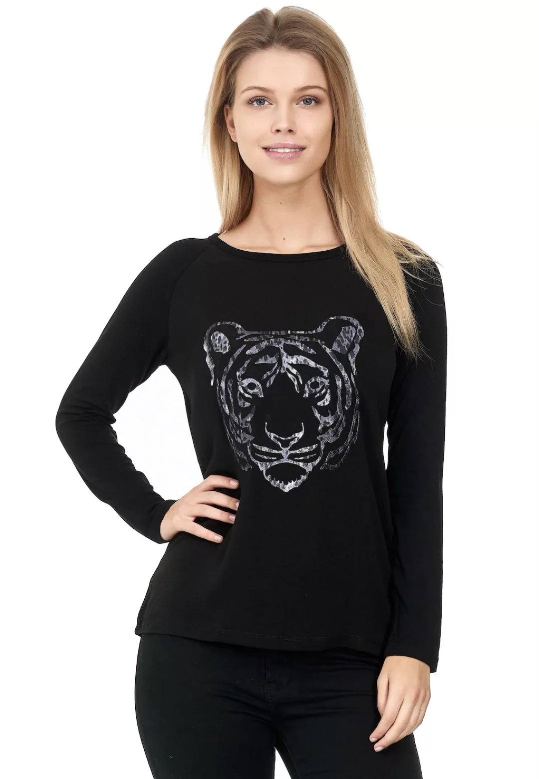 Decay Langarmshirt "Longsleeve", mit Leoparden - Aufdruck und Leo Flecken günstig online kaufen