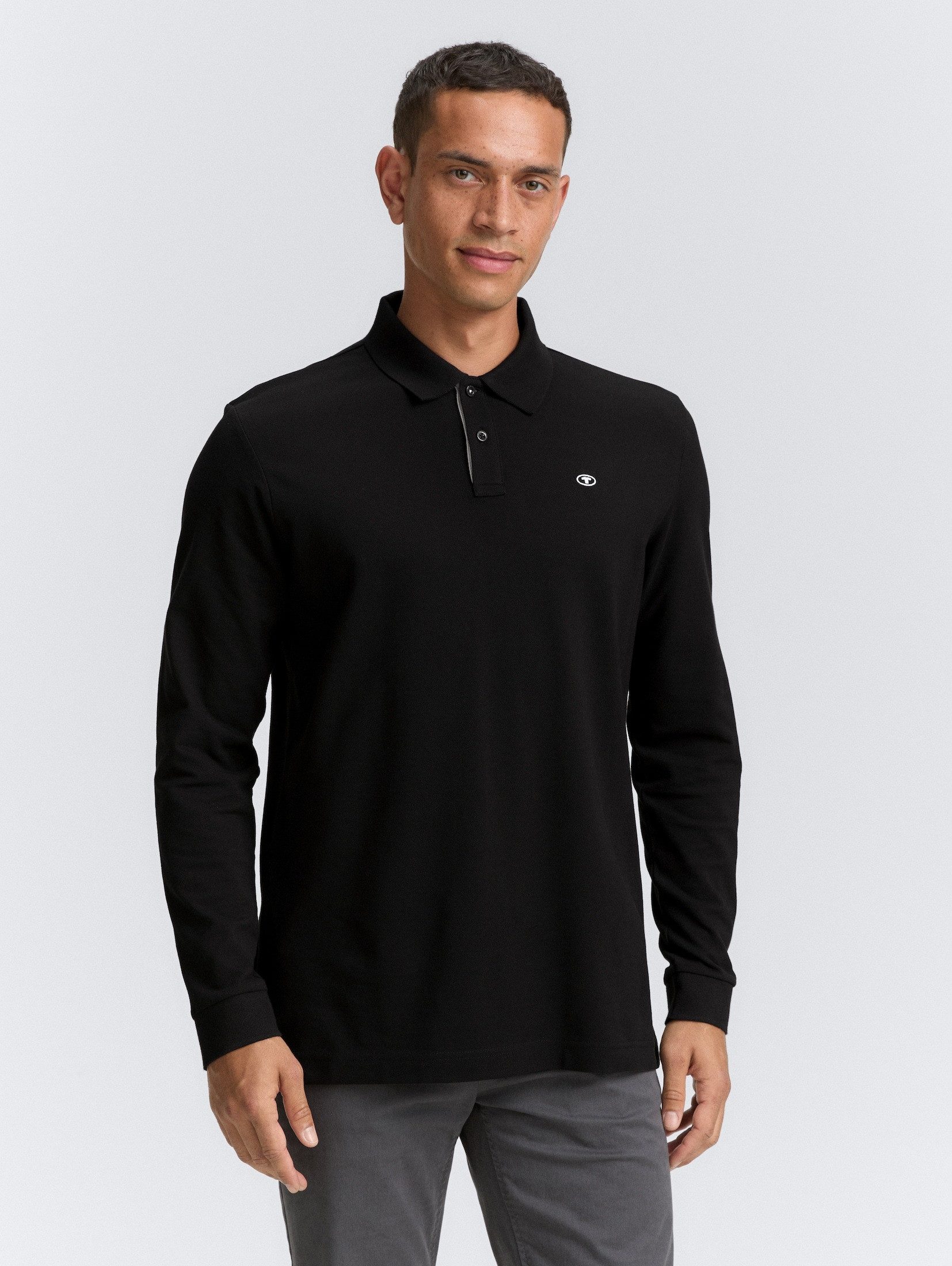 TOM TAILOR Langarm-Poloshirt mit Logo-Stickerei günstig online kaufen