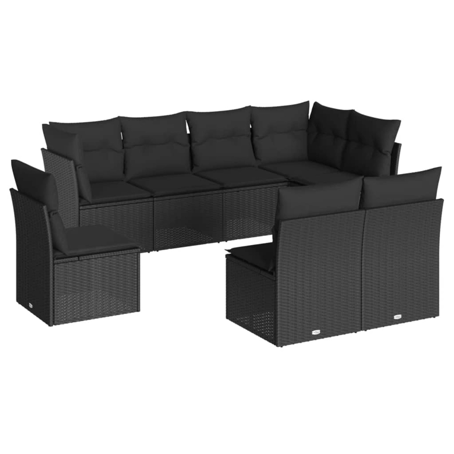 vidaXL 8-tlg Garten-Sofagarnitur mit Kissen Schwarz Poly Rattan Modell 18 günstig online kaufen