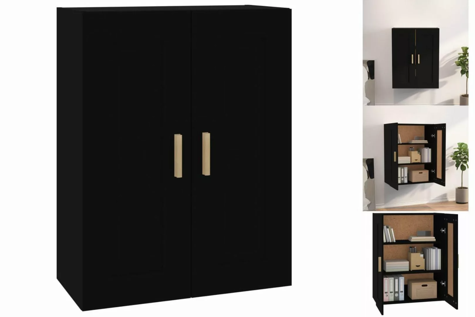 vidaXL Hängeschrank Hängeschrank Wandschrank Schwarz 69,5x32,5x90 cm Spanpl günstig online kaufen