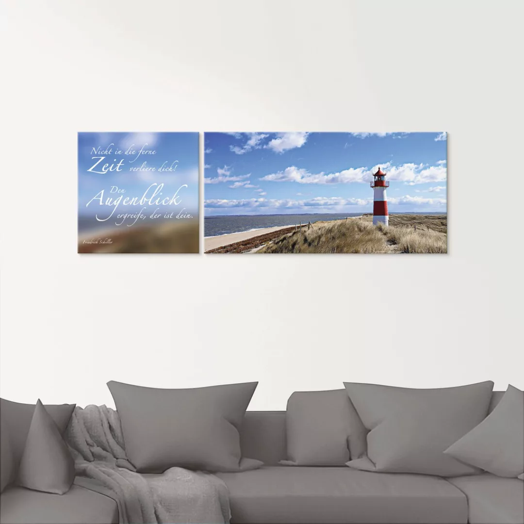 Artland Glasbild "Zitatenbild, Leuchtturm Sylt", Sprüche & Texte, (2 St.), günstig online kaufen