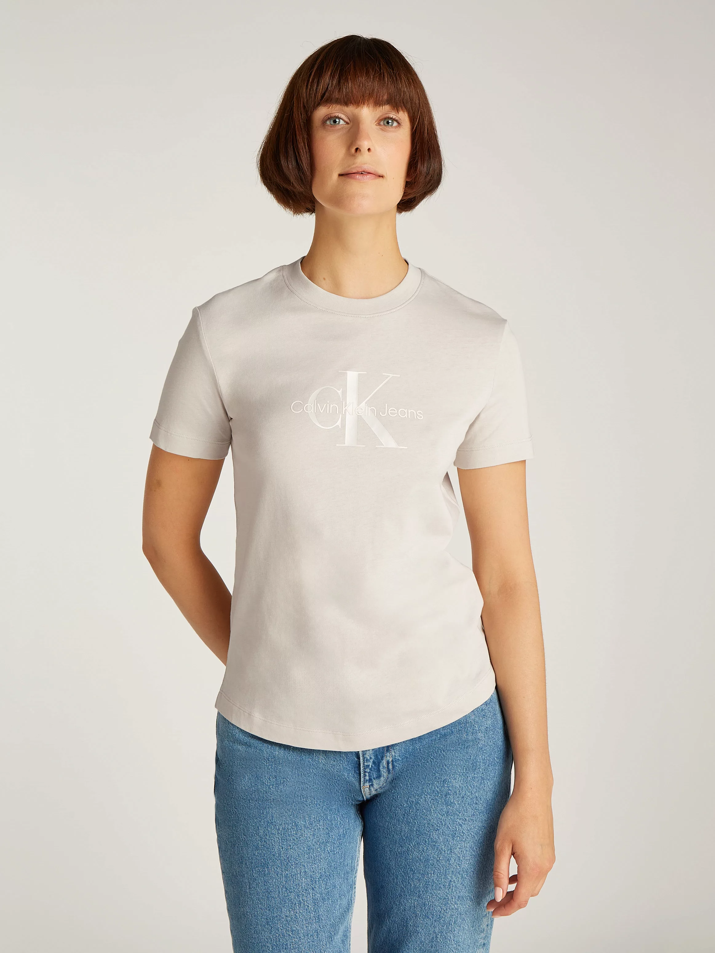 Calvin Klein Jeans Rundhalsshirt GLOSSY MONOLOGO REGULAR TEE mit Logodruck günstig online kaufen