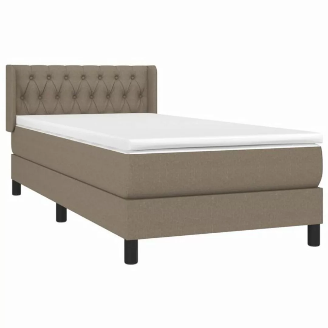 vidaXL Bett Boxspringbett mit Matratze Taupe 90x200 cm Stoff günstig online kaufen