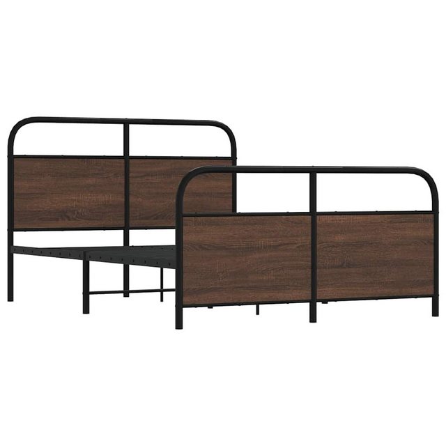 vidaXL Bett Bettgestell ohne Matratze 120x190 cm Braun Eichen-Optik günstig online kaufen