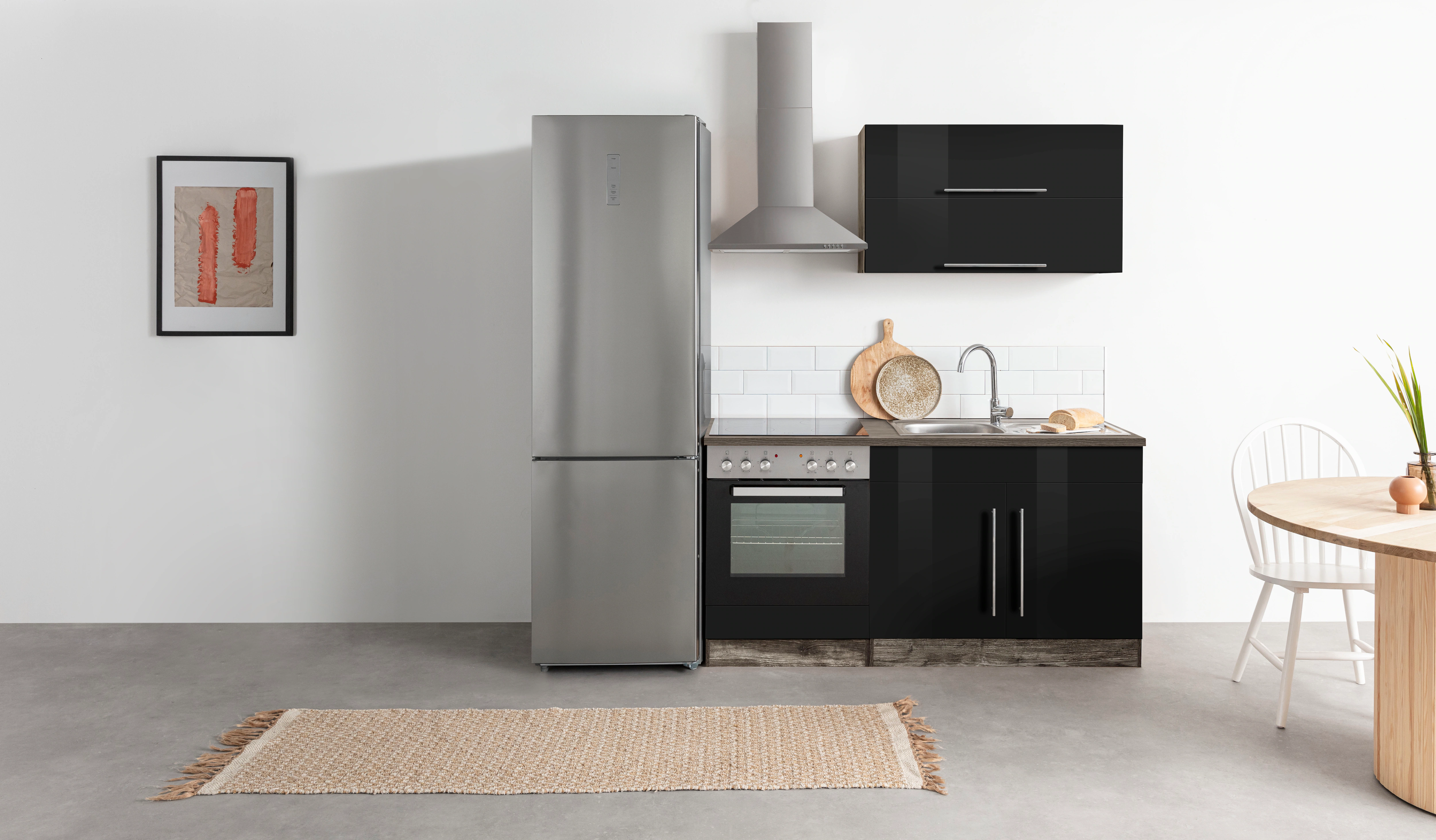 Kochstation Küchenzeile "KS-Samos", mit E-Geräten, Breite 160 cm günstig online kaufen