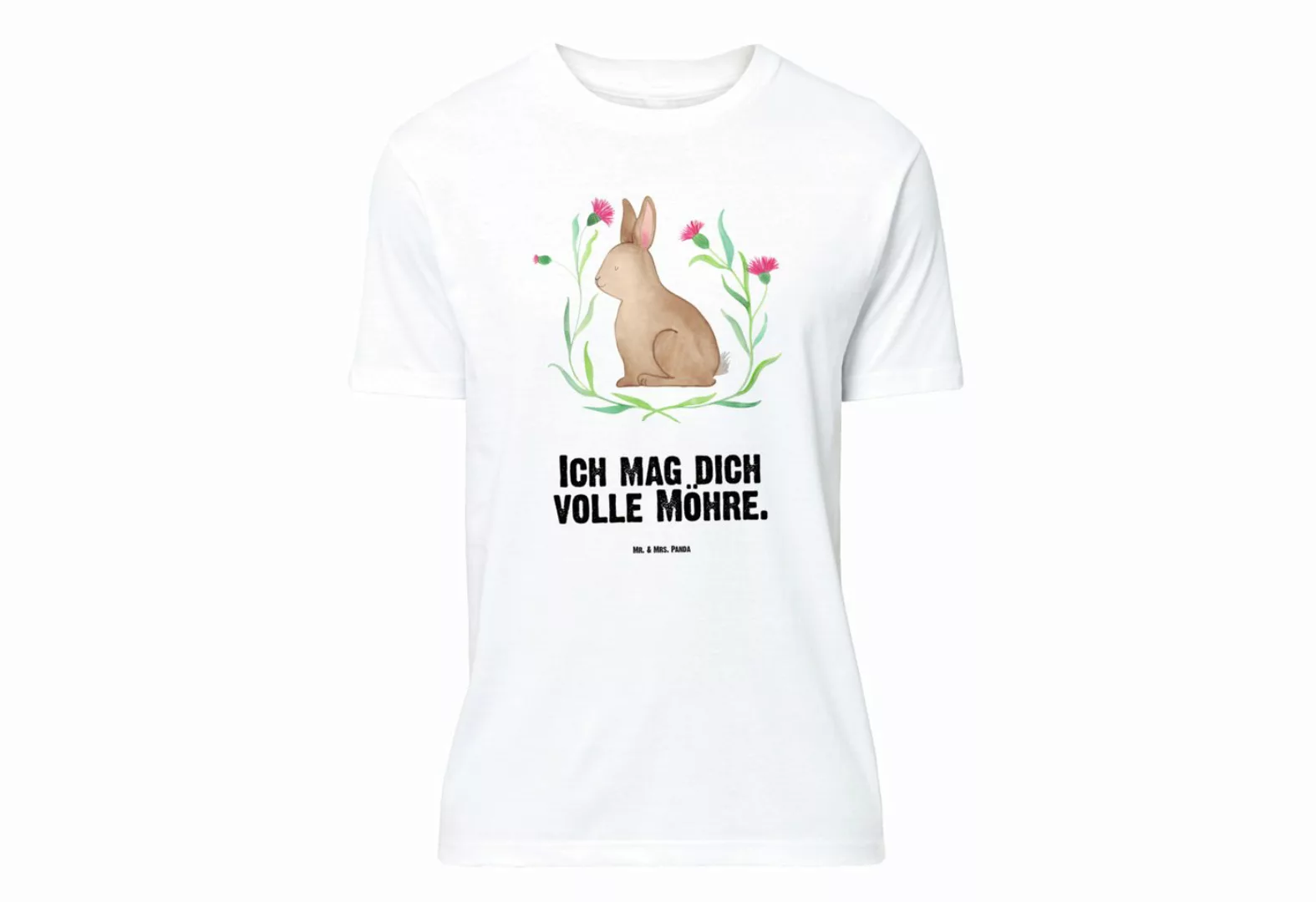 Mr. & Mrs. Panda T-Shirt Hase sitzend - Weiß - Geschenk, T-Shirt mit Spruch günstig online kaufen