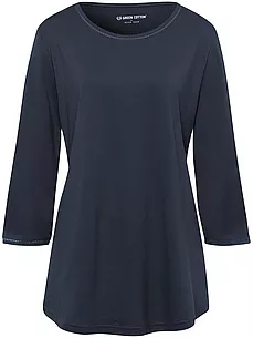 Rundhals-Shirt Ditte Green Cotton blau günstig online kaufen