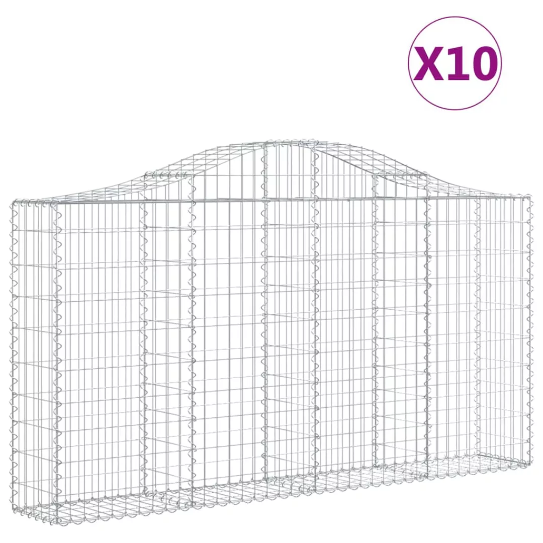 Vidaxl Gabionen Mit Hochbogen 10stk. 200x30x100/120cm Verzinktes Eisen günstig online kaufen