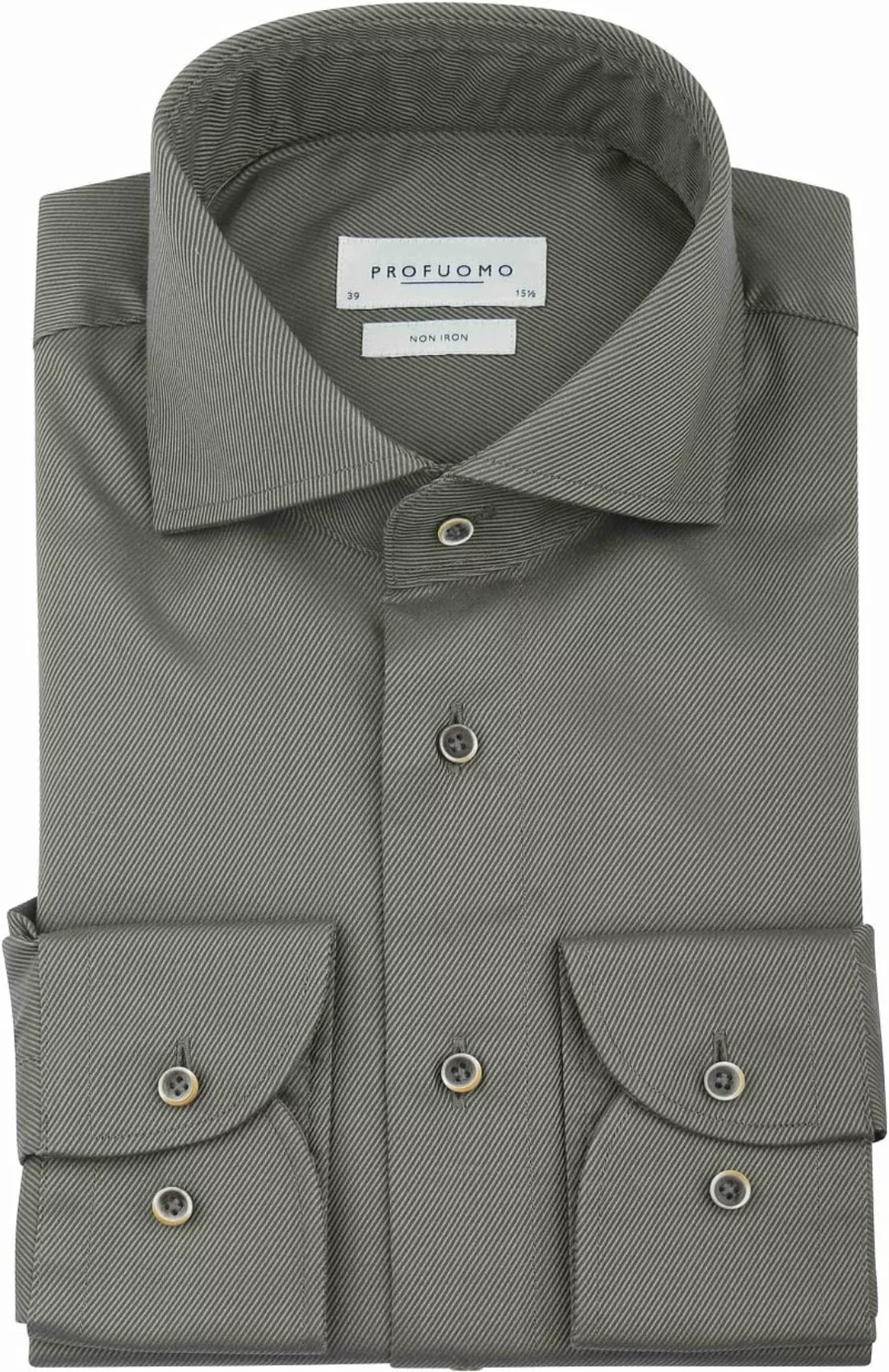 Profuomo Twill Hemd Dunkelgrün - Größe 43 günstig online kaufen