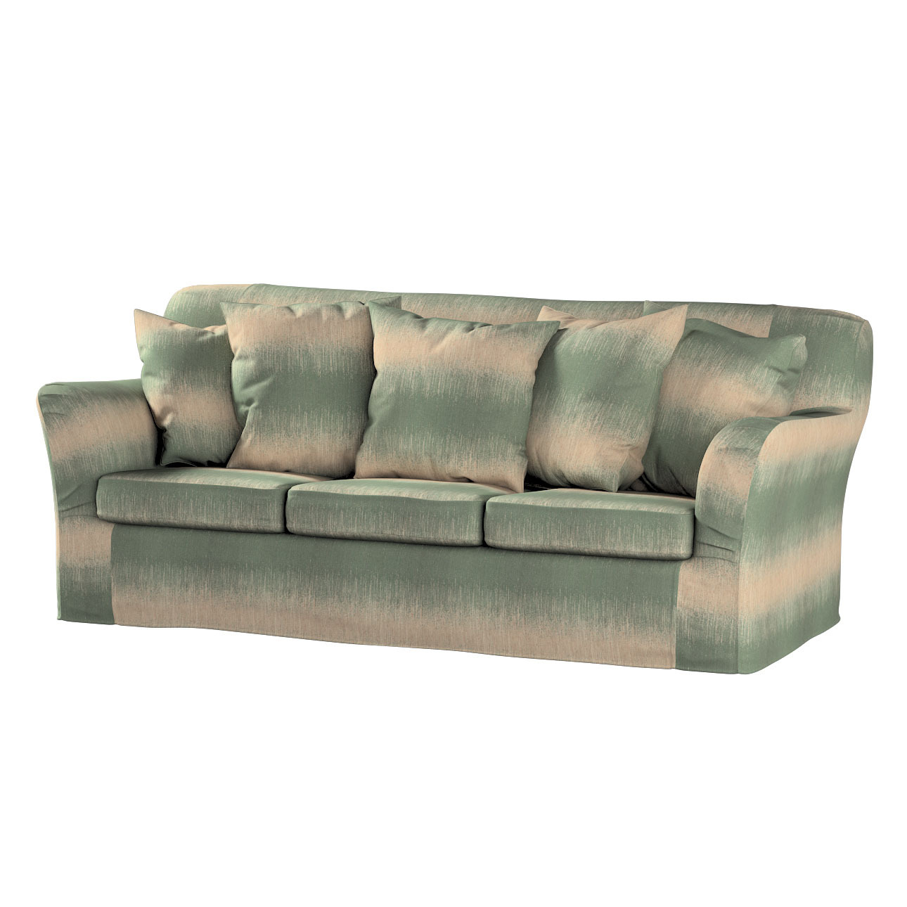 Bezug für Tomelilla 3-Sitzer Sofa nicht ausklappbar, grün-beige, Sofahusse, günstig online kaufen