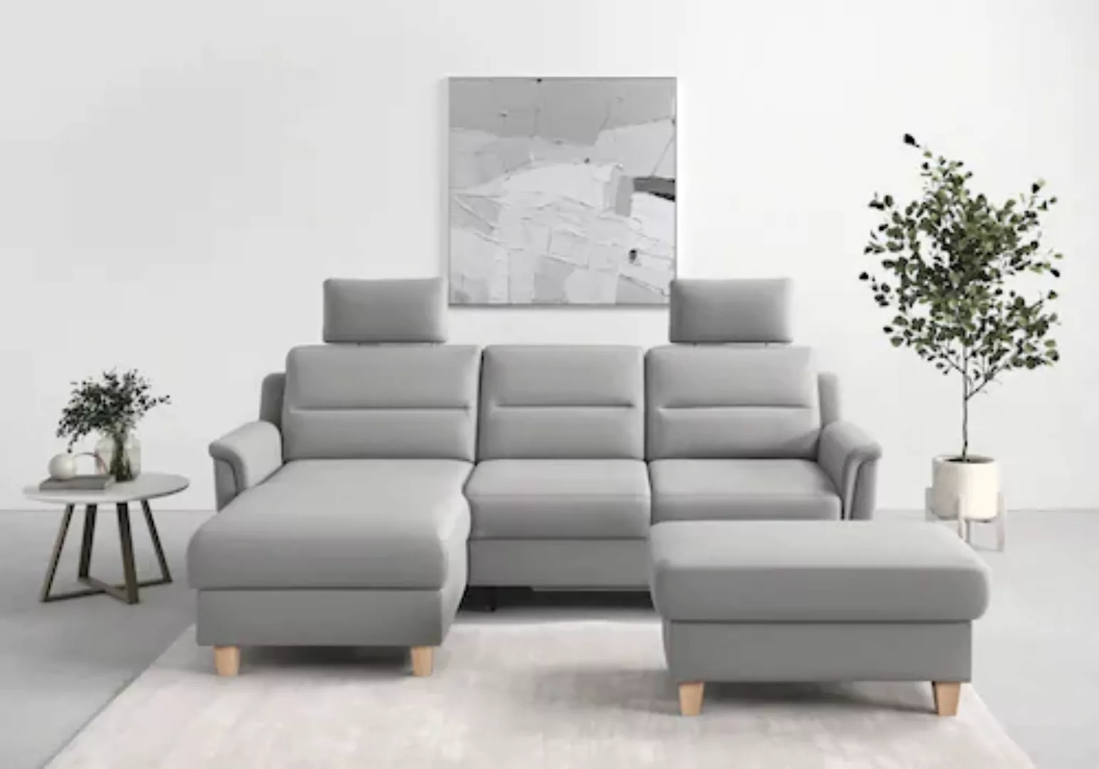 sit&more Ecksofa »Farö L-Form«, inklusive Federkern, wahlweise mit Bettfunk günstig online kaufen