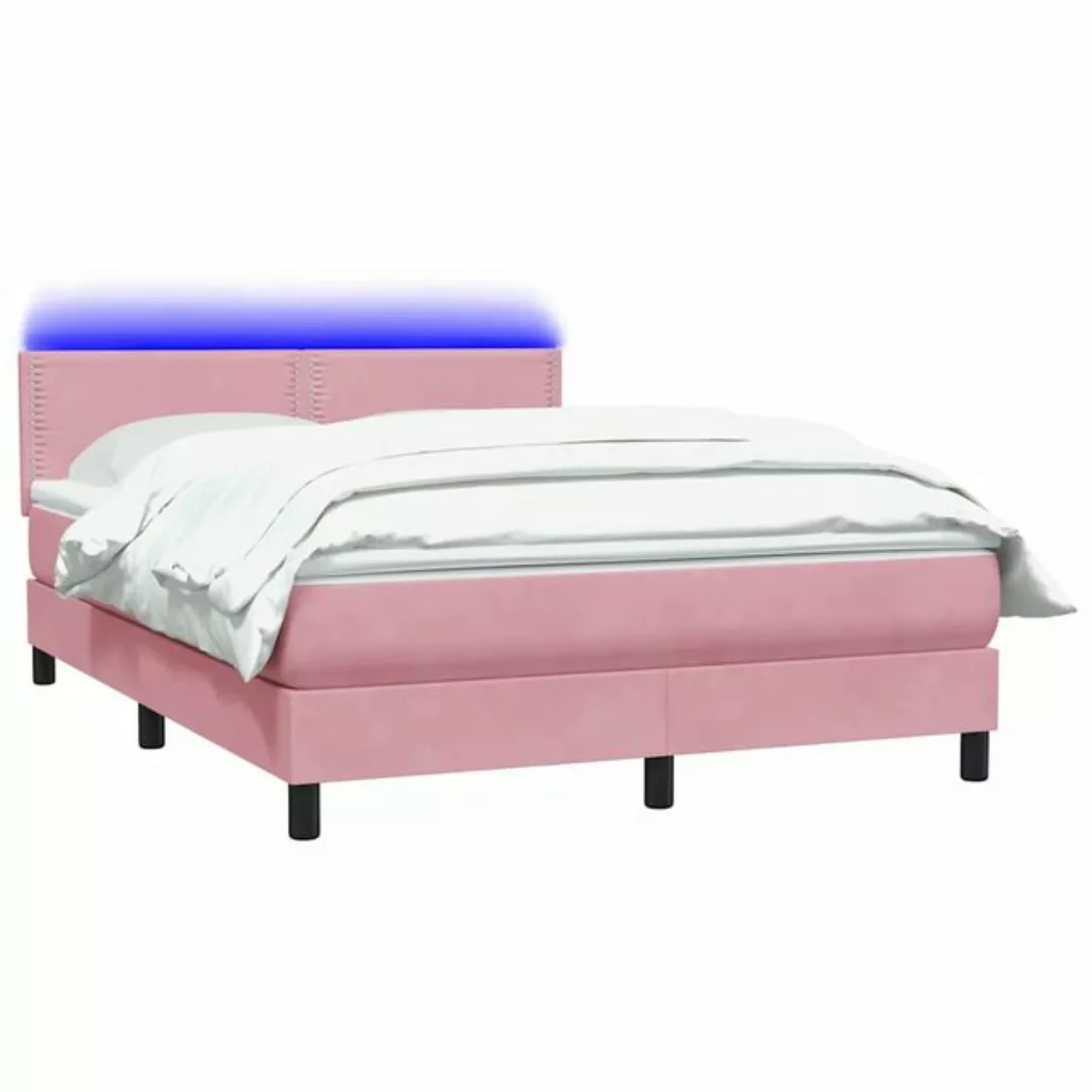 vidaXL Bett Boxspringbett mit Matratze Rosa 140x220 cm Samt günstig online kaufen