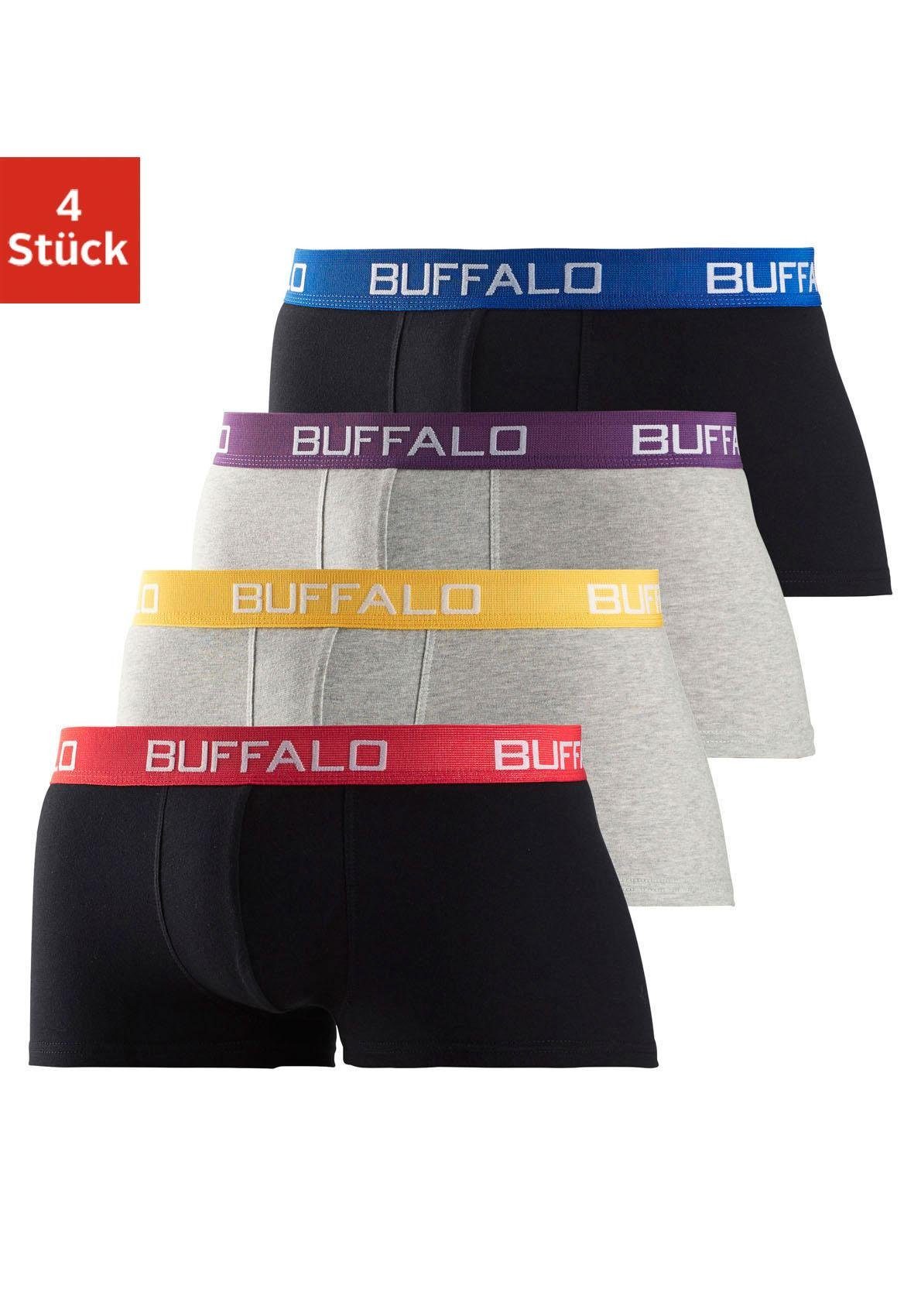 Buffalo Hipster, (Packung, 4 St.), knapp sitzende Boxershorts mit Kontrastb günstig online kaufen
