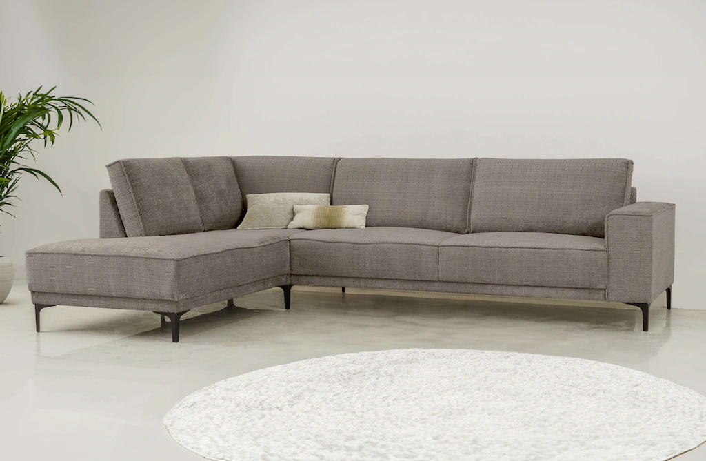 Places of Style Ecksofa "Polsterecke Oland, Struktur, Flachgewebe, Luxus-Mi günstig online kaufen