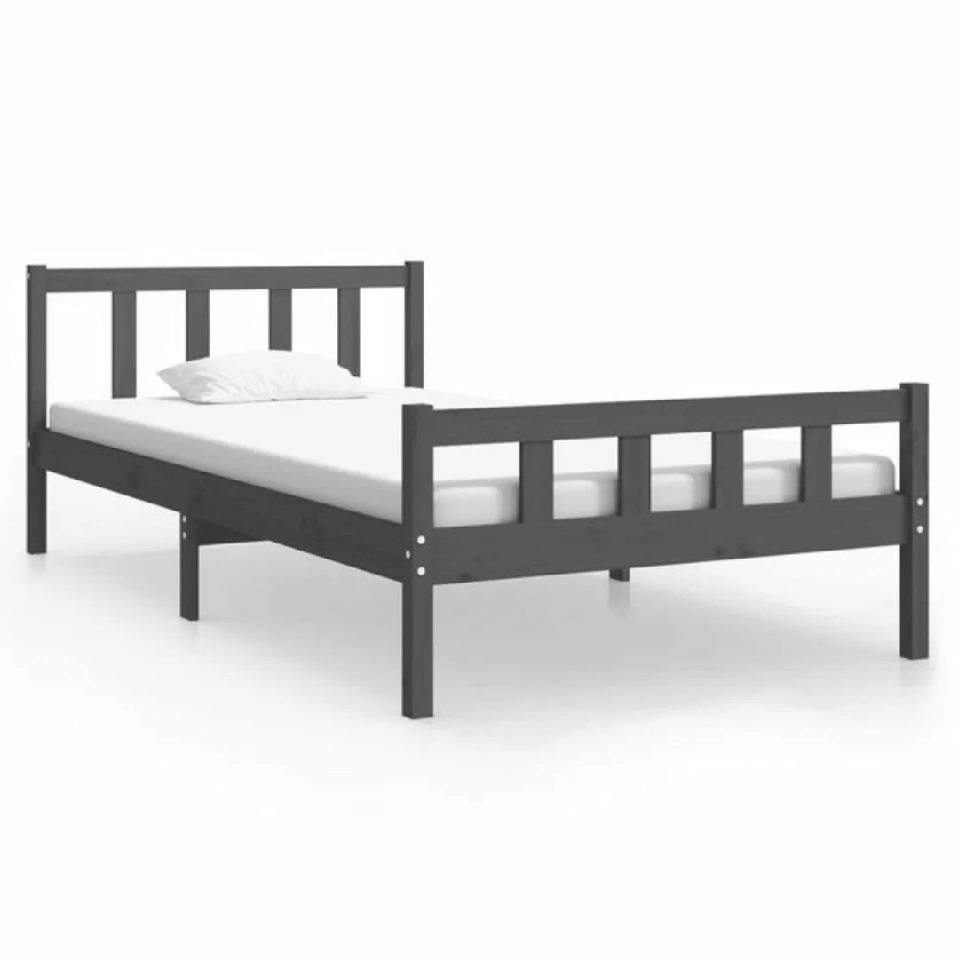 furnicato Bett Massivholzbett Grau 100x200 cm günstig online kaufen