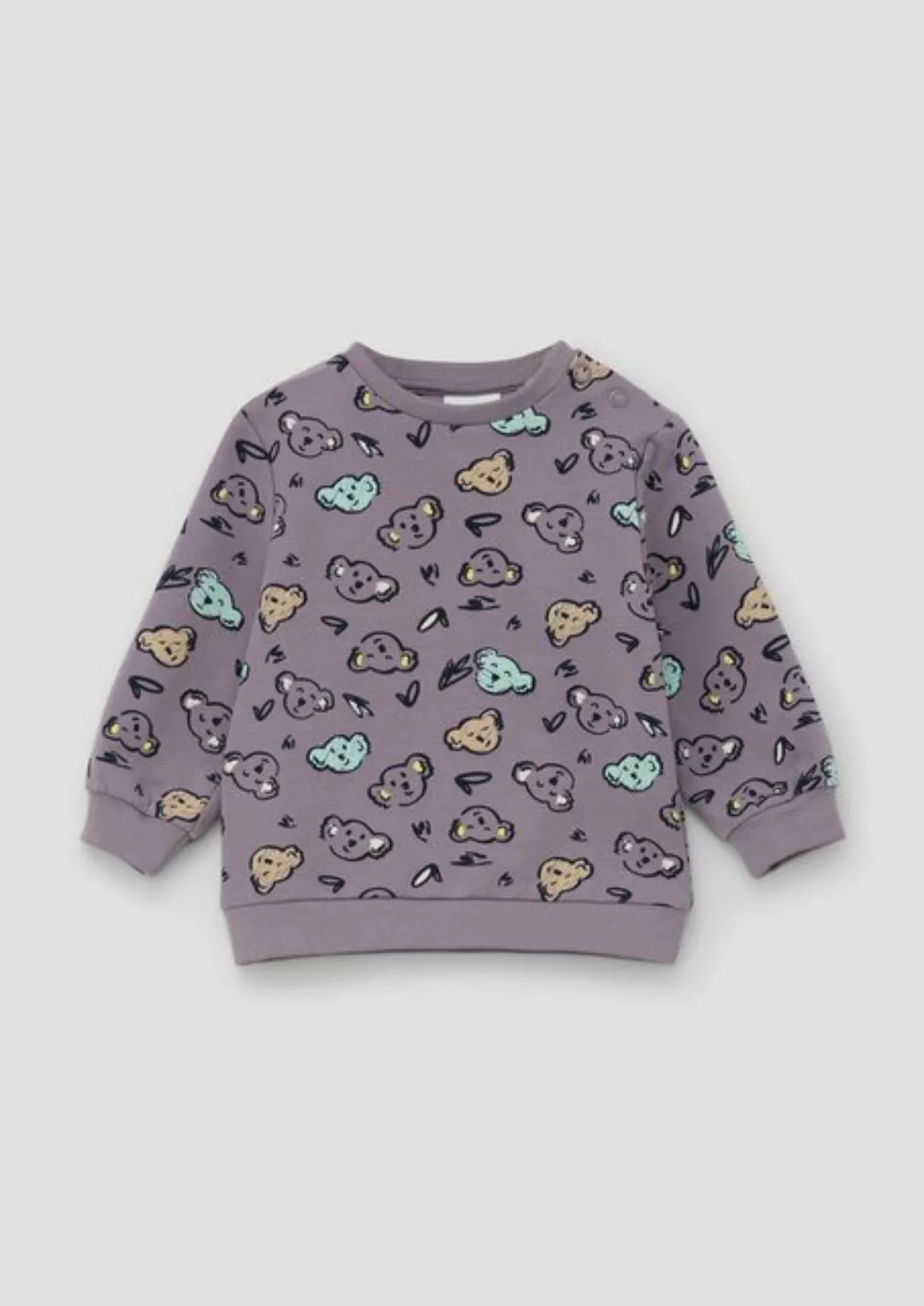 s.Oliver Sweatshirt Sweatshirt mit All-over-Print Rippblende günstig online kaufen