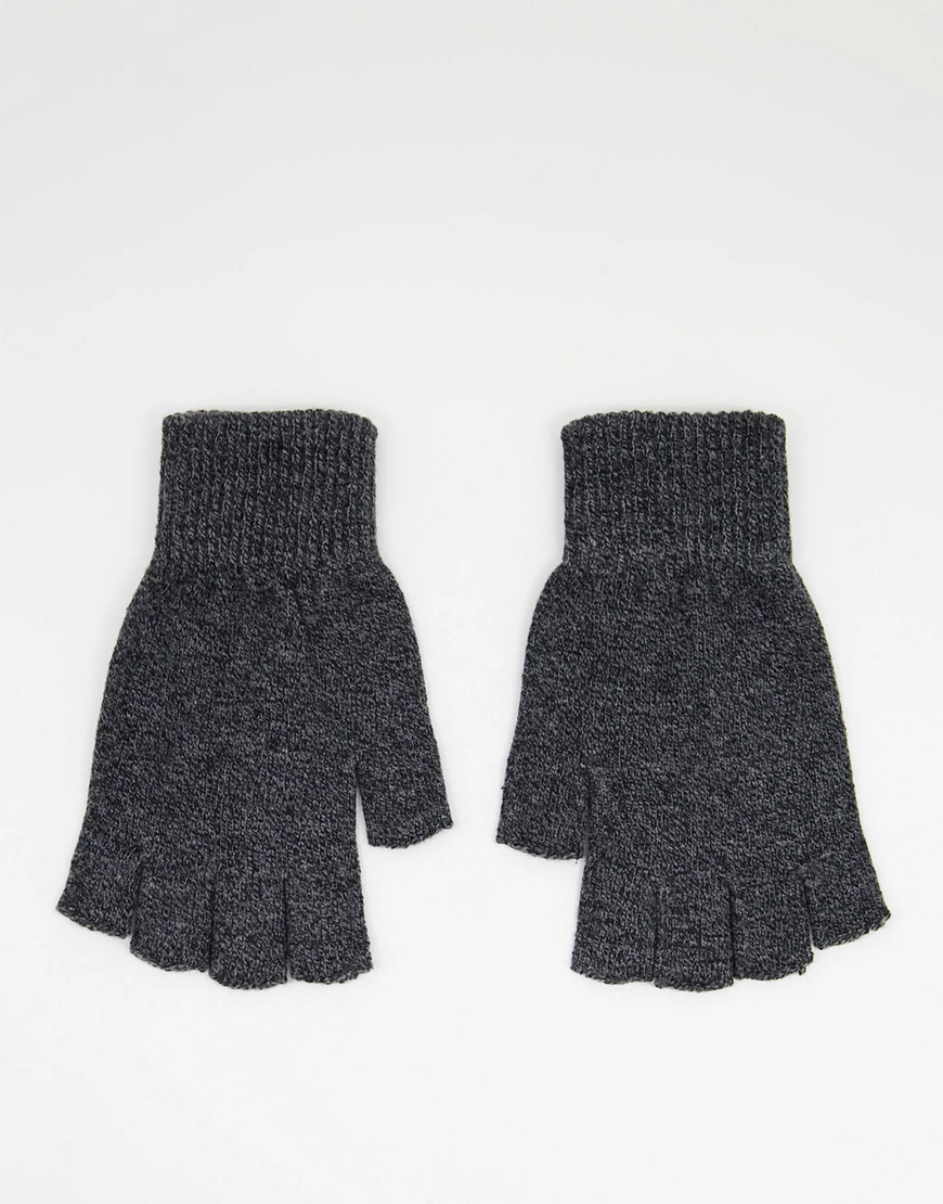 ASOS DESIGN – Fingerlose Handschuhe in Grau und Schwarz günstig online kaufen